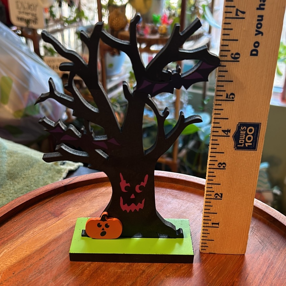 Halloween Mini Mantle Wood Gravestones and Tree New Without Package Five Pieces - Picture 5 of 9